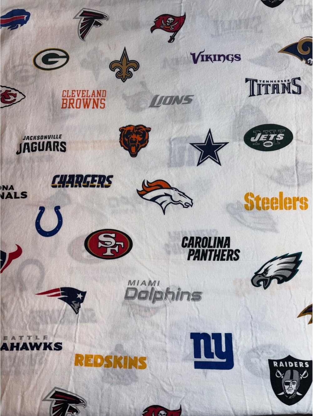 Vintage 2013 Northwest Company NFL All Team Logo Twin Bed Sheet Set 100% Cotton